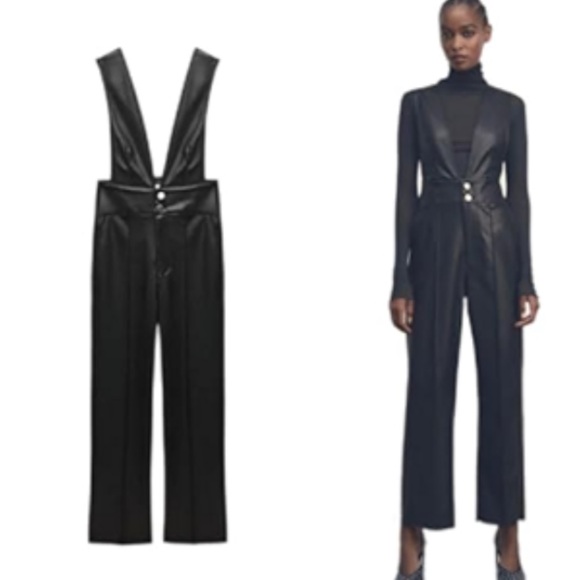 Zara  Faux Leather Jumpsuit - Picture 3 of 9